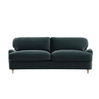 Daphnis Aegean Blue Velvet Sofa Bed, Large 3-Seater
