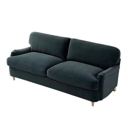 Daphnis Aegean Blue Velvet Sofa Bed, Large 3-Seater