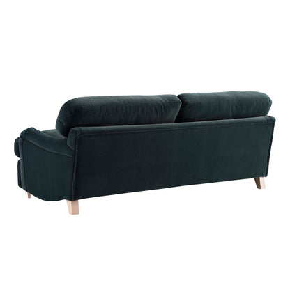 Daphnis Aegean Blue Velvet Sofa Bed, Large 3-Seater