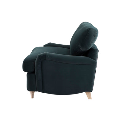 Daphnis Aegean Blue Velvet Sofa Bed, Loveseat