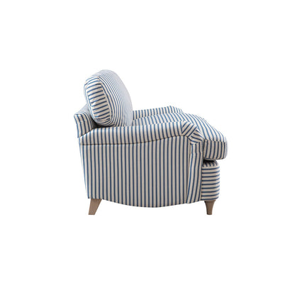 Daphnis Blue Striped Linen Blend Fabric Sofa Bed, Loveseat