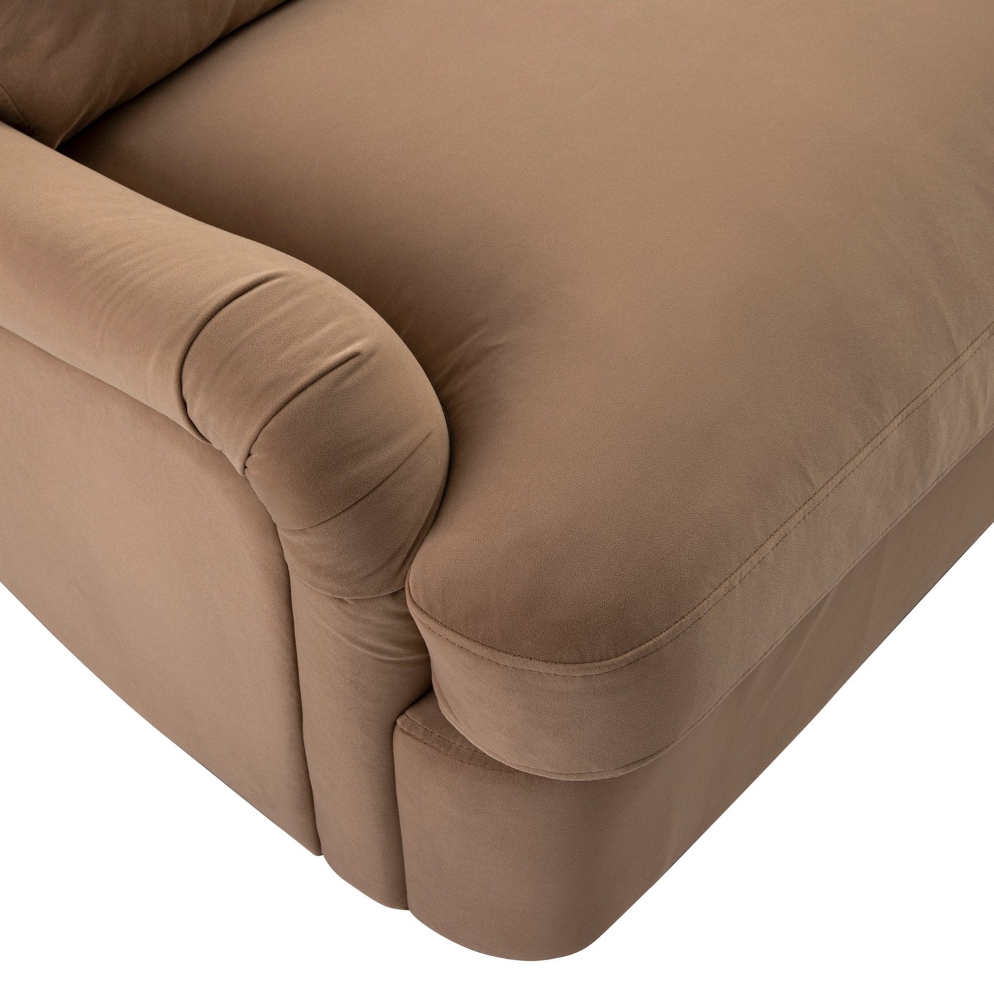 Daphnis Camel Velvet Sofa Bed, Large 3-Seater