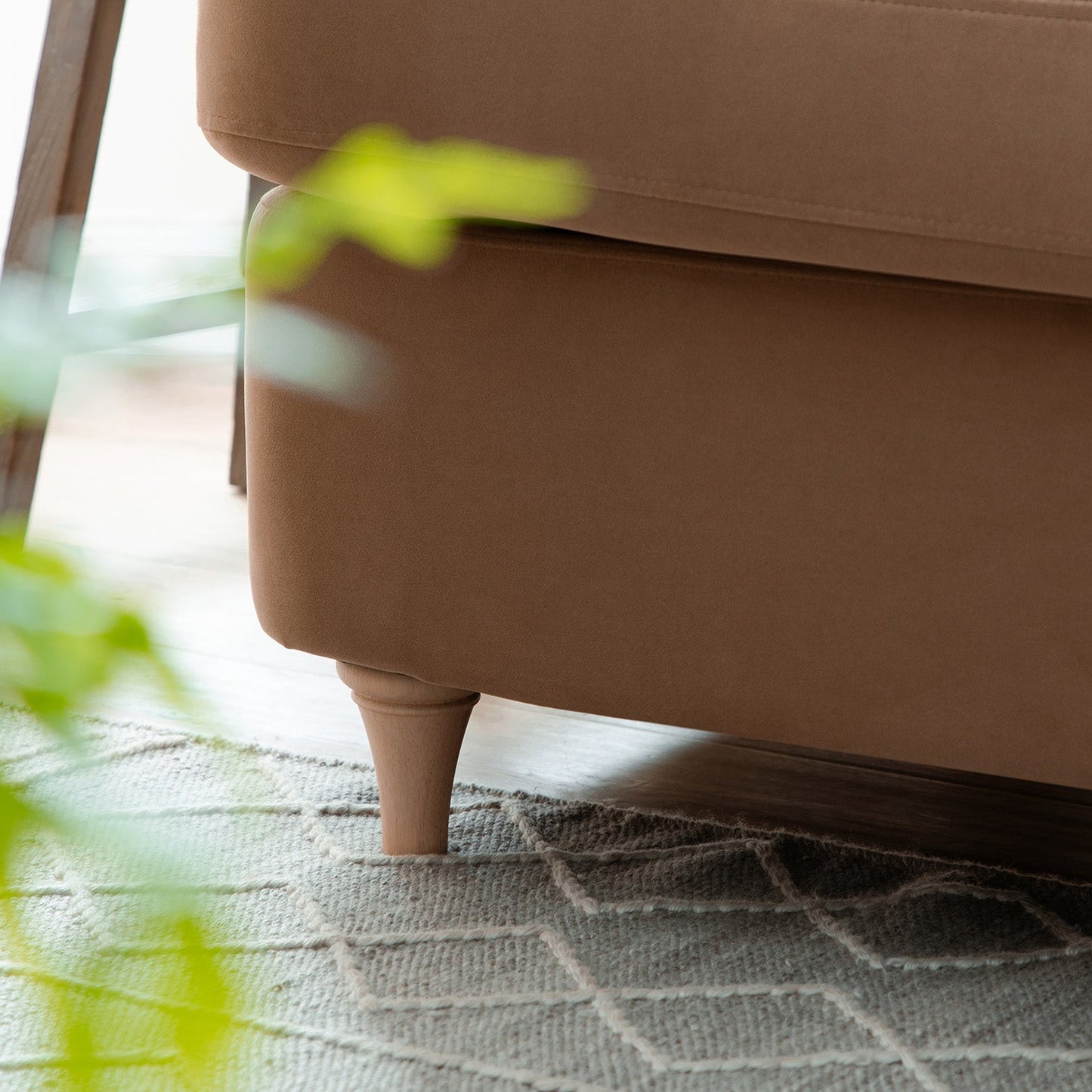 Daphnis Camel Velvet Sofa Bed, Large 3-Seater