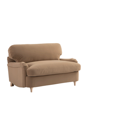 Daphnis Camel Velvet Sofa Bed, Loveseat