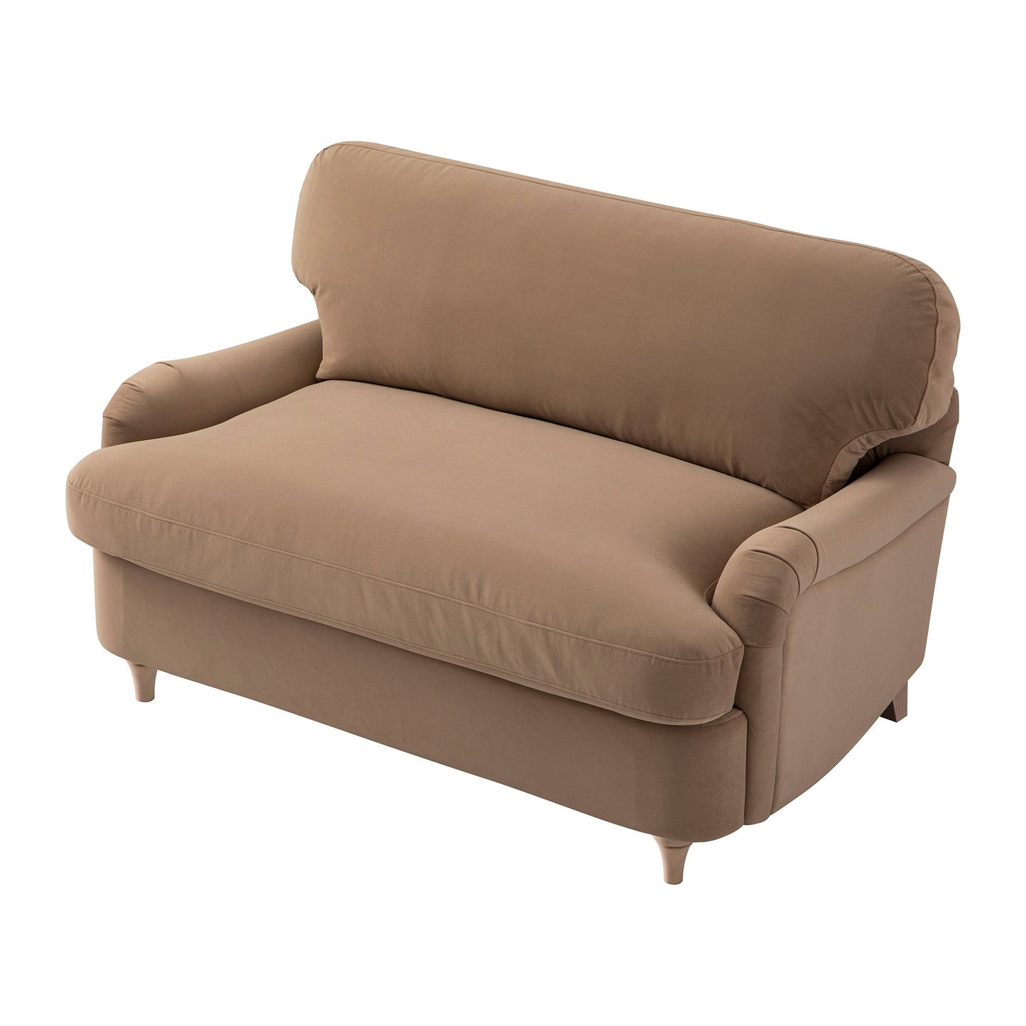 Daphnis Camel Velvet Sofa Bed, Loveseat