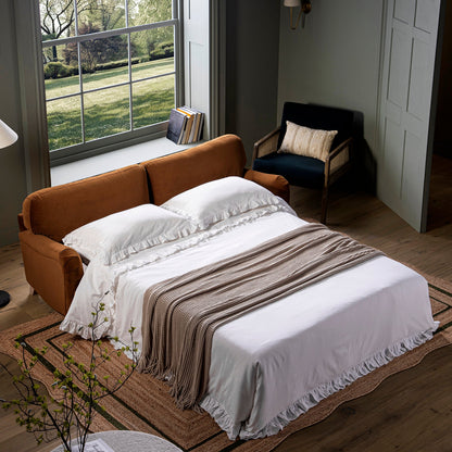 Daphnis Cinnamon Velvet Sofa Bed, Large 3-Seater