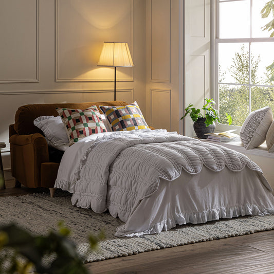 Daphnis Cinnamon Velvet Sofa Bed, Loveseat