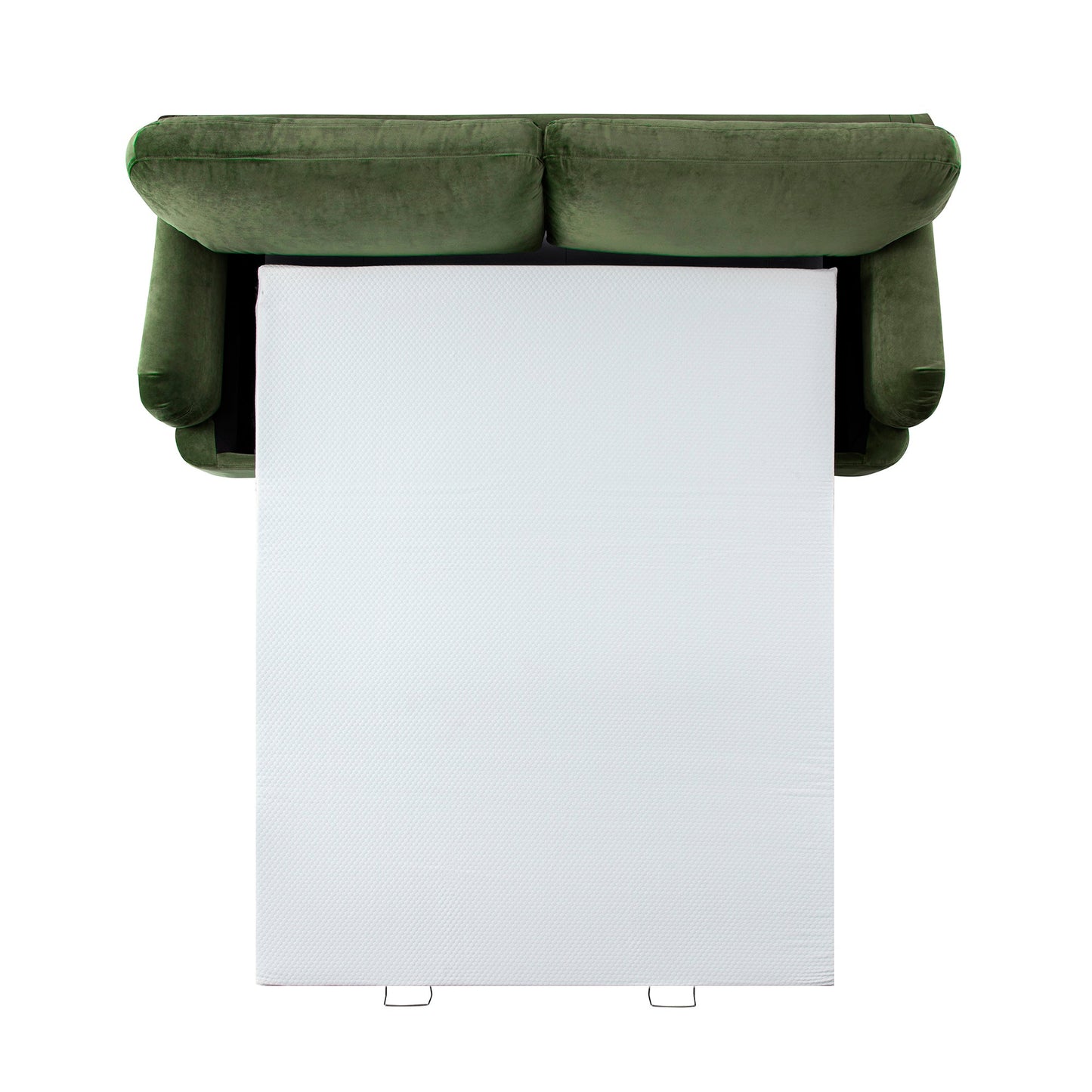 Daphnis Fern Green Velvet Sofa Bed, Large 3-Seater