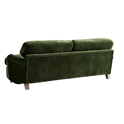 Daphnis Fern Green Velvet Sofa Bed, Large 3-Seater