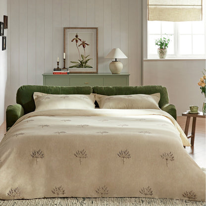 Daphnis Fern Green Velvet Sofa Bed, Large 3-Seater