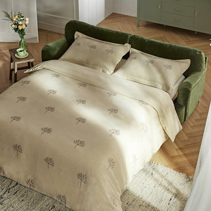 Daphnis Fern Green Velvet Sofa Bed, Large 3-Seater