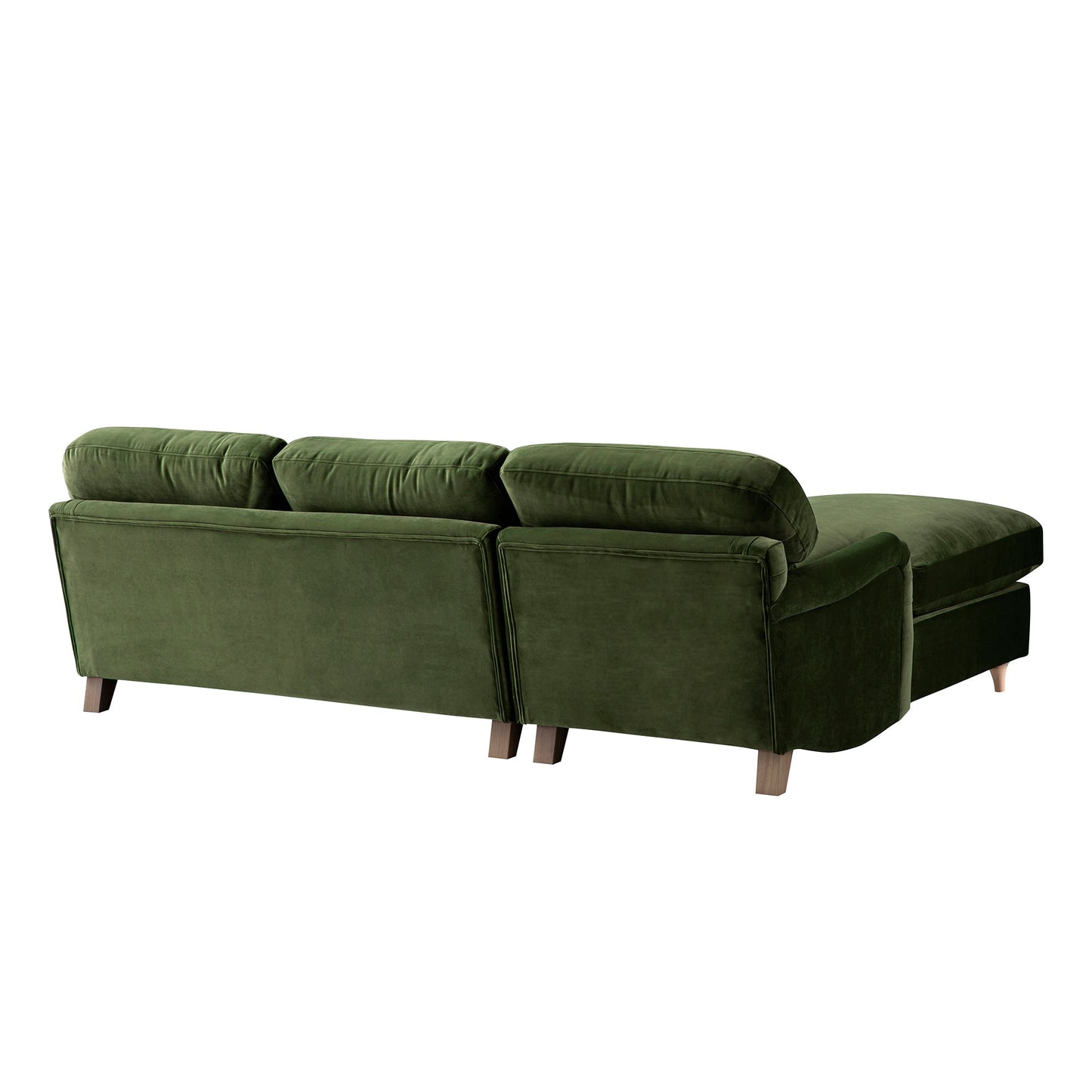 Daphnis Fern Green Velvet Sofa Bed, Grande Chaise Left Hand Facing