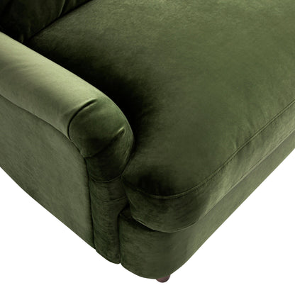 Daphnis Fern Green Velvet Sofa Bed, Grande Chaise Left Hand Facing