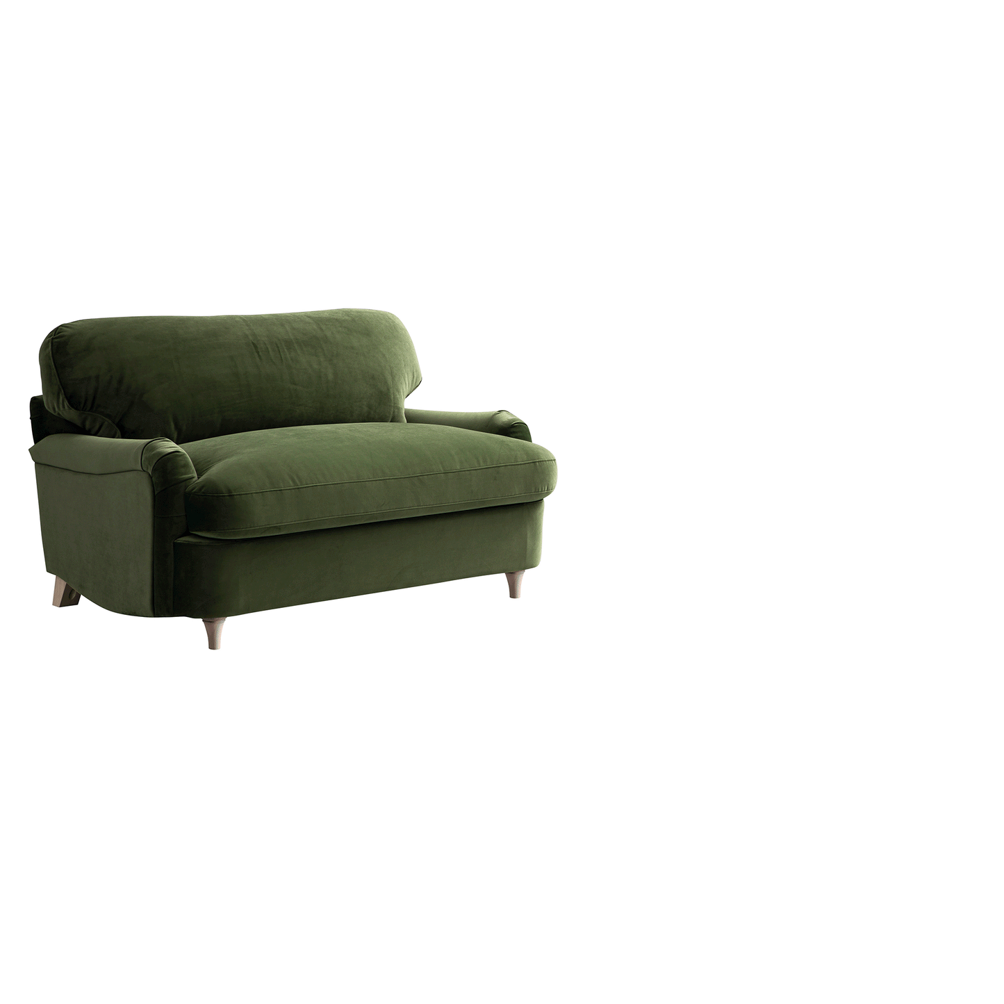 Daphnis Fern Green Velvet Sofa Bed, Loveseat