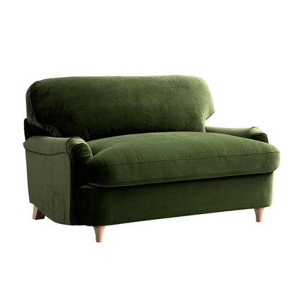 Daphnis Fern Green Velvet Sofa Bed, Loveseat