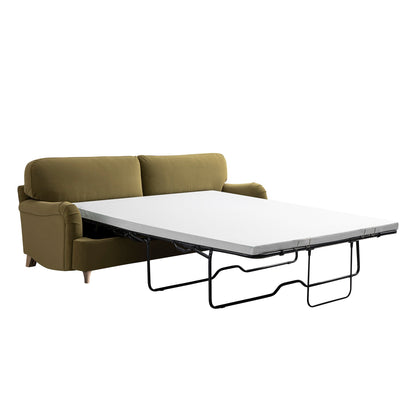 Daphnis Fudge Velvet Sofa Bed, Large 3-Seater