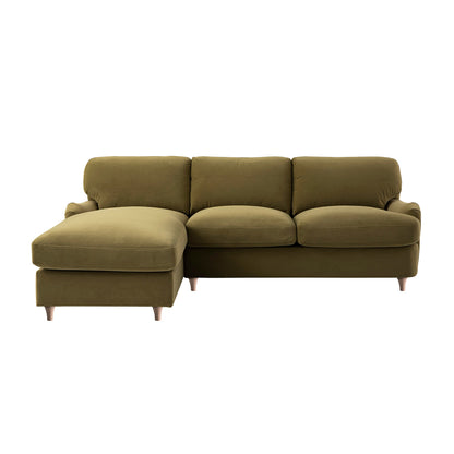 Daphnis Fudge Velvet Sofa Bed, Grande Chaise Left Hand Facing