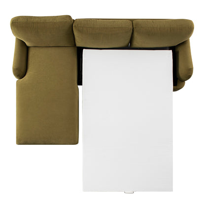 Daphnis Fudge Velvet Sofa Bed, Grande Chaise Left Hand Facing