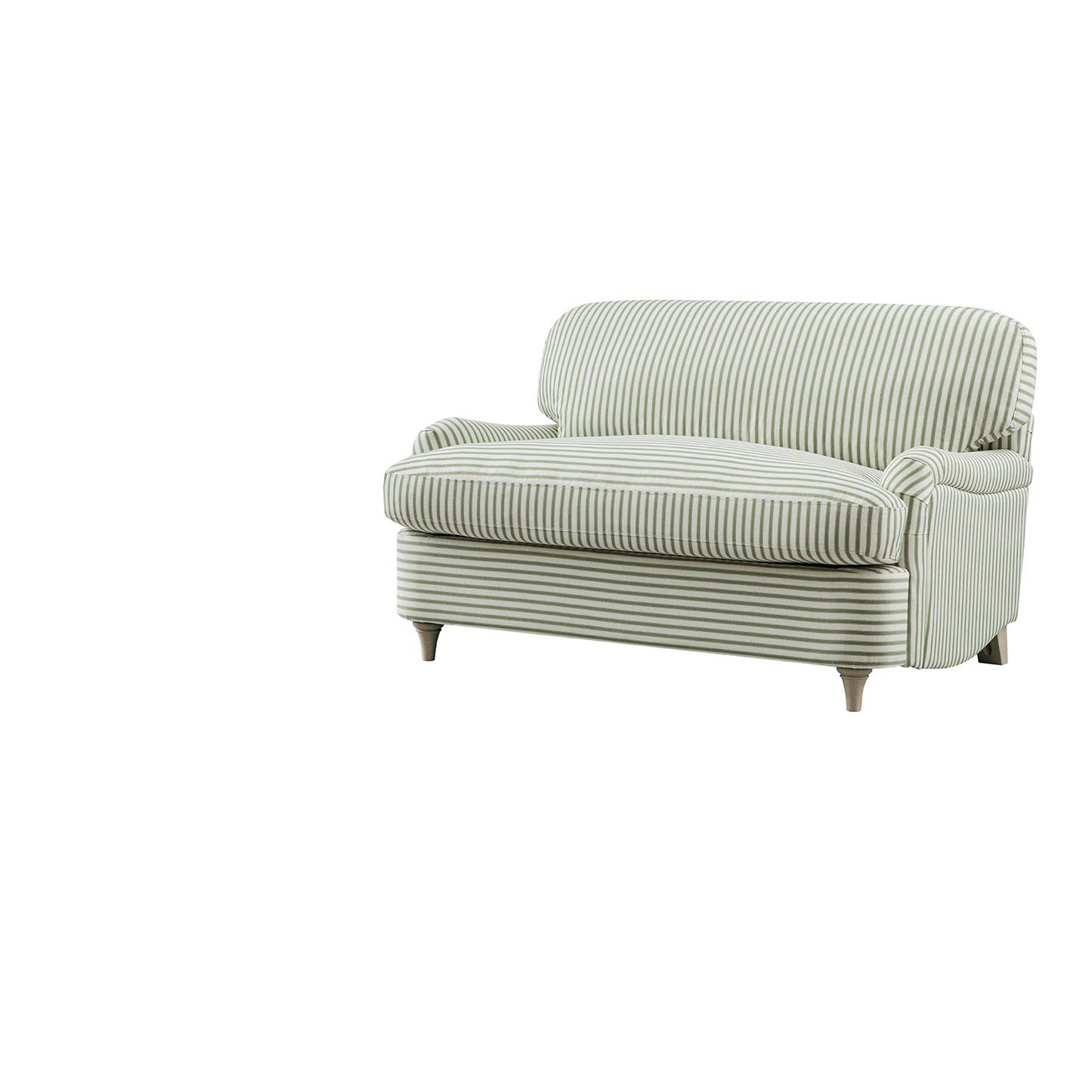 Daphnis Green Striped Linen Blend Fabric Sofa Bed, Loveseat