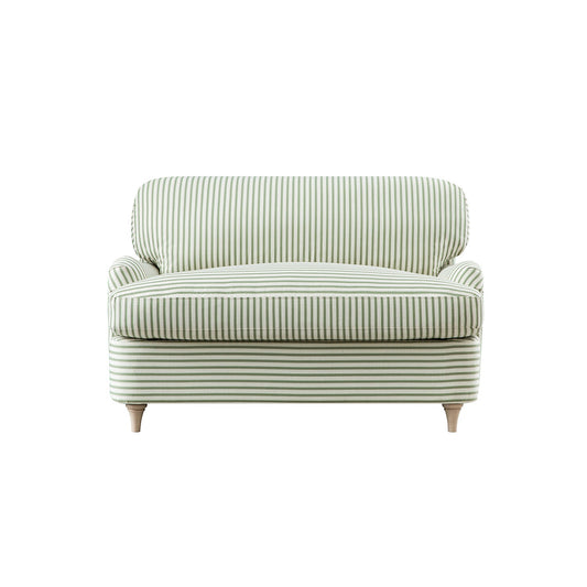 Daphnis Green Striped Linen Blend Fabric Sofa Bed, Loveseat