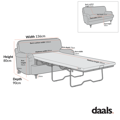Daphnis Ochre Striped Linen Blend Fabric Sofa Bed, Loveseat