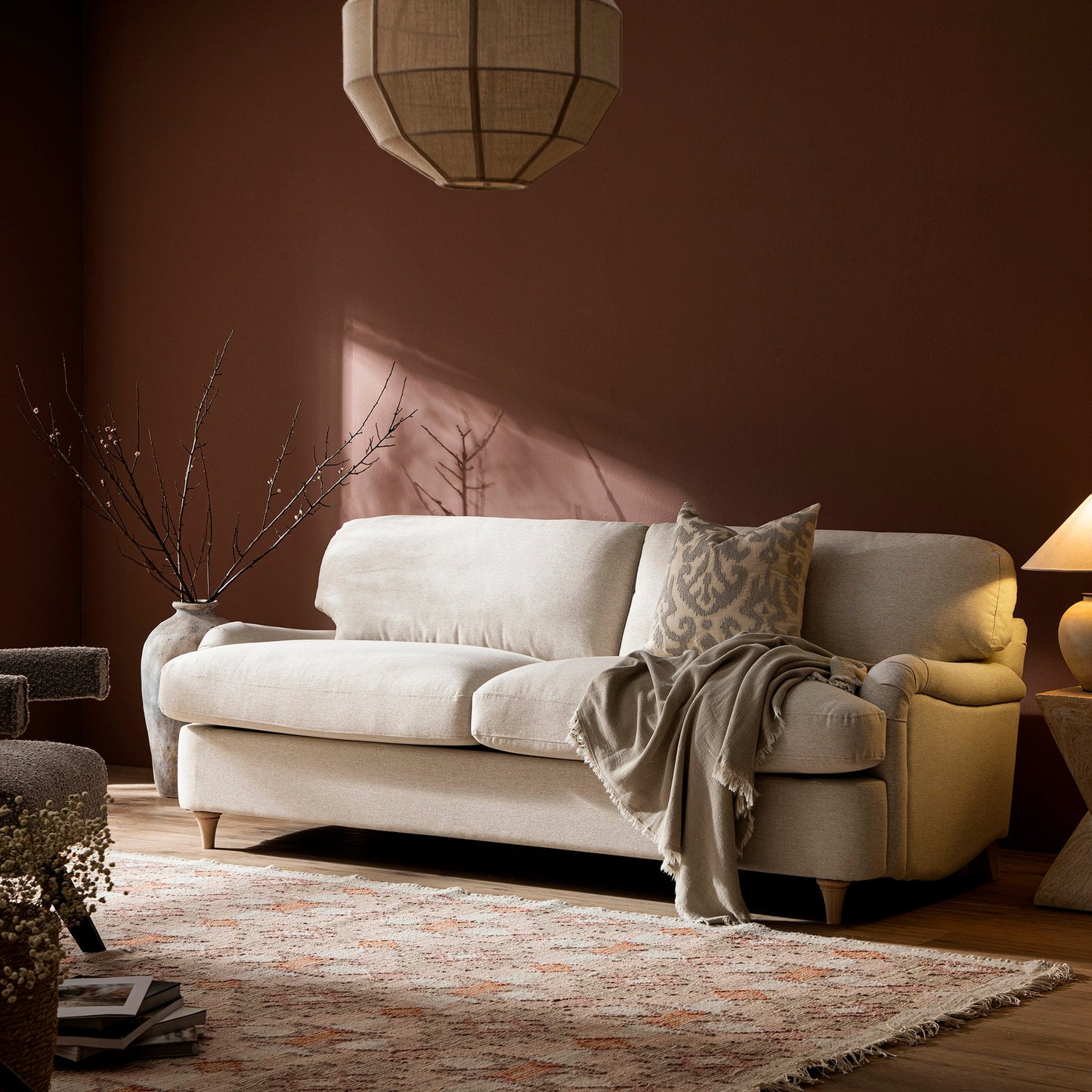 Daphnis Oatmeal Fabric Sofa Bed, Large 3-Seater