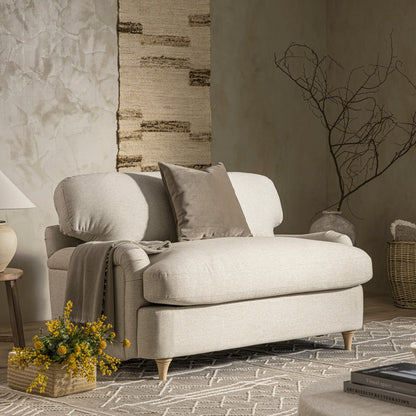 Daphnis Oatmeal Fabric Sofa Bed, Loveseat