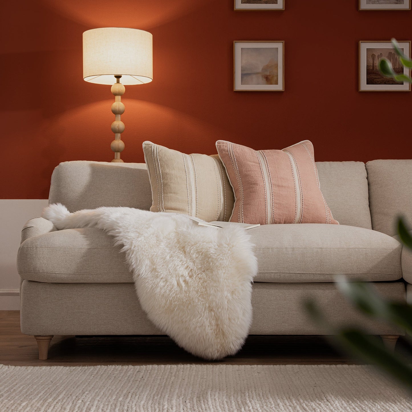 Daphnis Oatmeal Fabric Sofa Bed, Grande Chaise Right Hand Facing