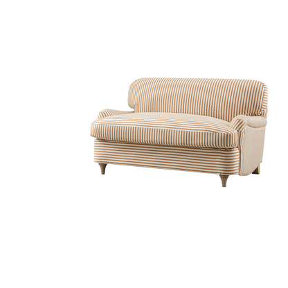 Daphnis Ochre Striped Linen Blend Fabric Sofa Bed, Loveseat