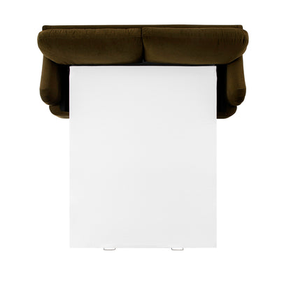 Daphnis Seaweed Velvet Sofa Bed, Large 3-Seater