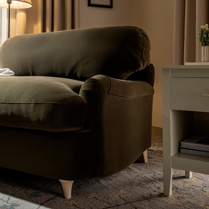 Daphnis Seaweed Velvet Sofa Bed, Loveseat