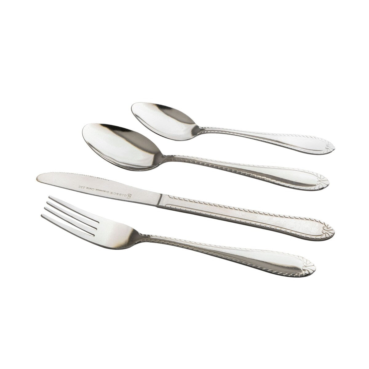 Gibson Home All U Need 60 Piece Plates, Bowls, Glassware, Forks, Spoons, and Knives (Service for 6) Dinnerware Set