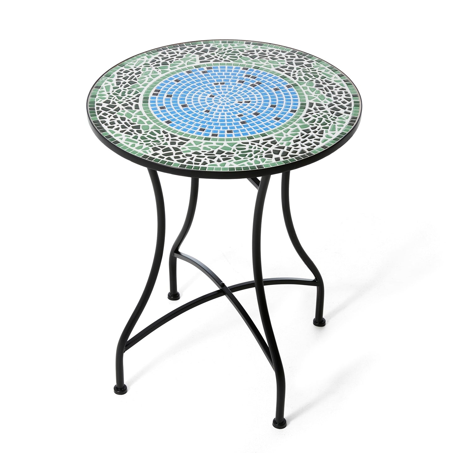 Glitzhome Outdoor Metal Folding Bistro Set 3PCS Patio Table Chairs