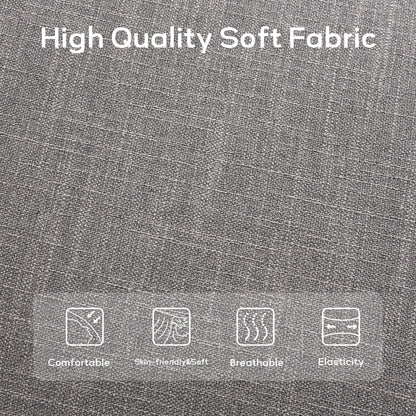 Upholstered Fabric Entryway Bench, Bedroom Bench for End of Bed Beige, Solid Wood 44-inch