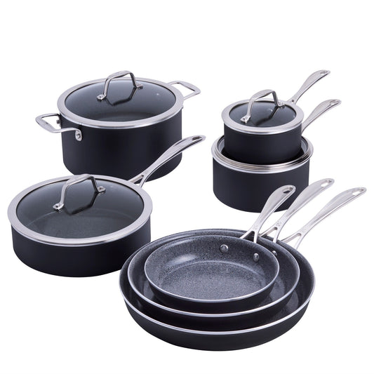Henckels Capri Ceramic 11-pc Aluminum Ceramic Nonstick Cookware Set - Grey