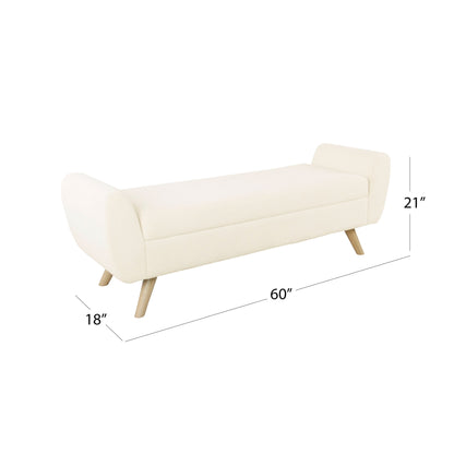 HomePop Modern Sherpa Storage Bench with Wood Legs
