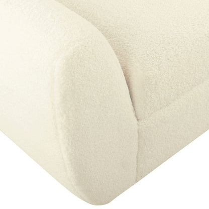 HomePop Modern Sherpa Storage Bench with Wood Legs