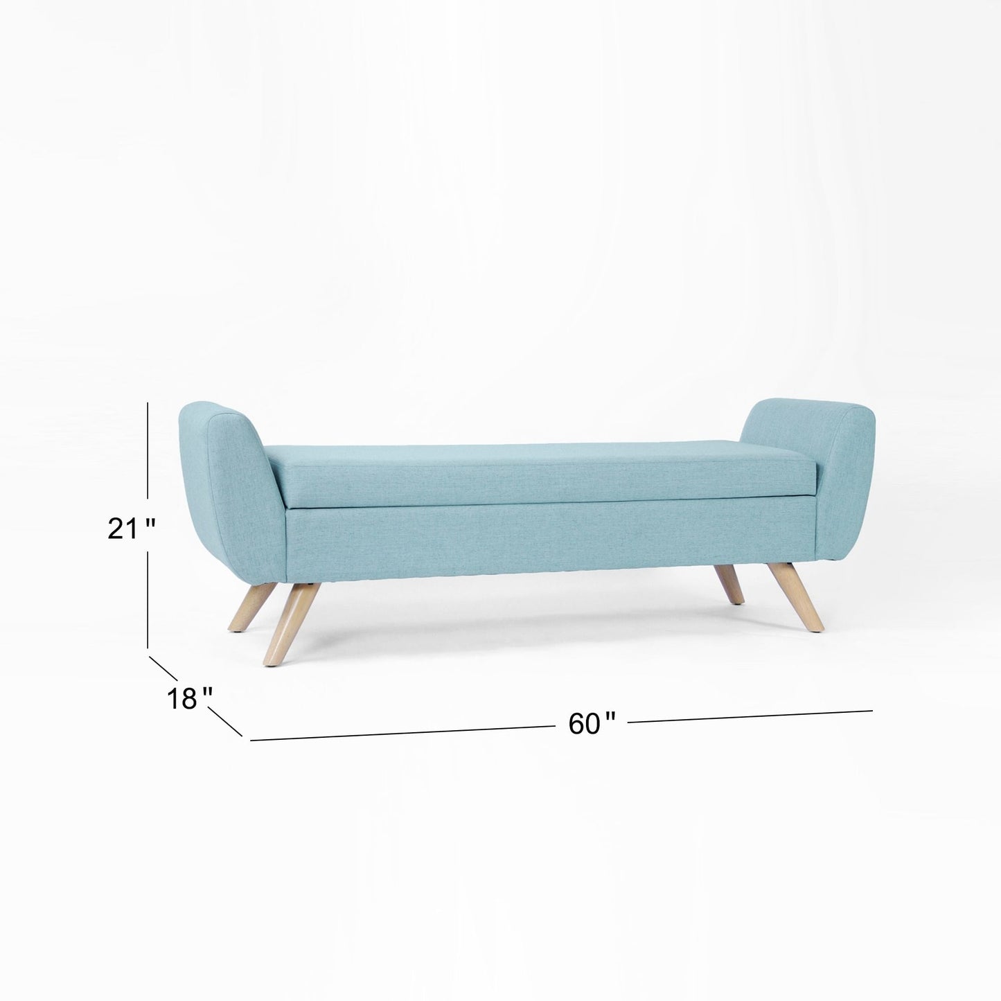 HomePop Modern Sherpa Storage Bench with Wood Legs