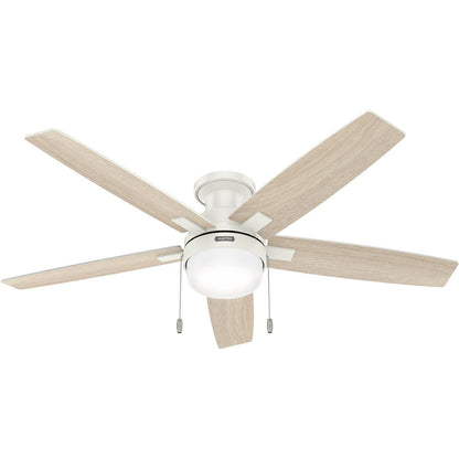Hunter 52 Anisten Low Profile Ceiling Fan with LED Light and Pull Chain - Modern, Contemporary, Transitional