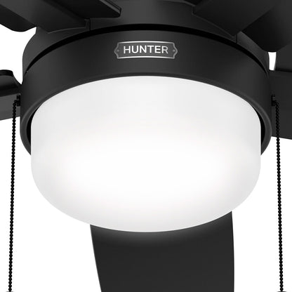 Hunter 52 Anisten Low Profile Ceiling Fan with LED Light and Pull Chain - Modern, Contemporary, Transitional