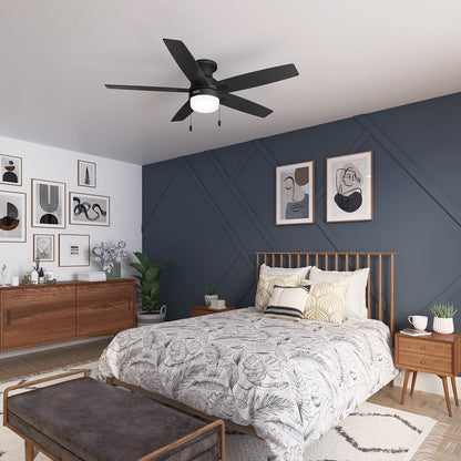 Hunter 52 Anisten Low Profile Ceiling Fan with LED Light and Pull Chain - Modern, Contemporary, Transitional