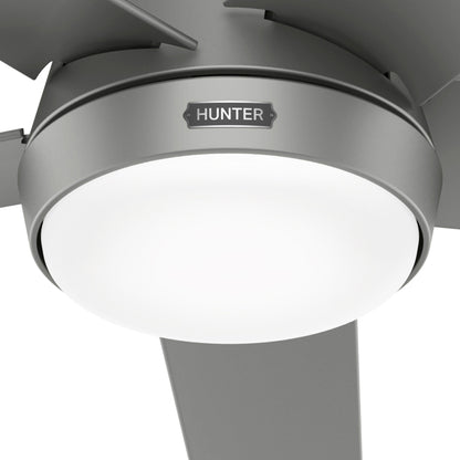 Hunter 52 Skyflow Outdoor Ceiling Fan w/ LED Light Kit, Wall Control - Coastal Modern Contemporary - WeatherMax - WET-RATED!