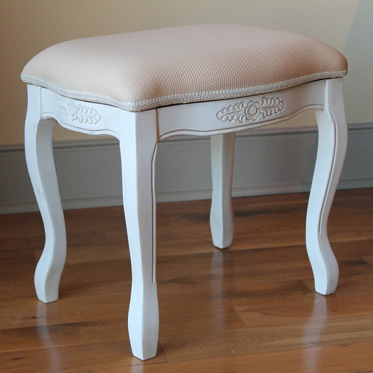 Windsor Carved Wood Vanity Stool