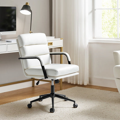 Joseph Modern Task Faux Leather Chair with Tilt Lock and Center Tilt by HULALA HOME