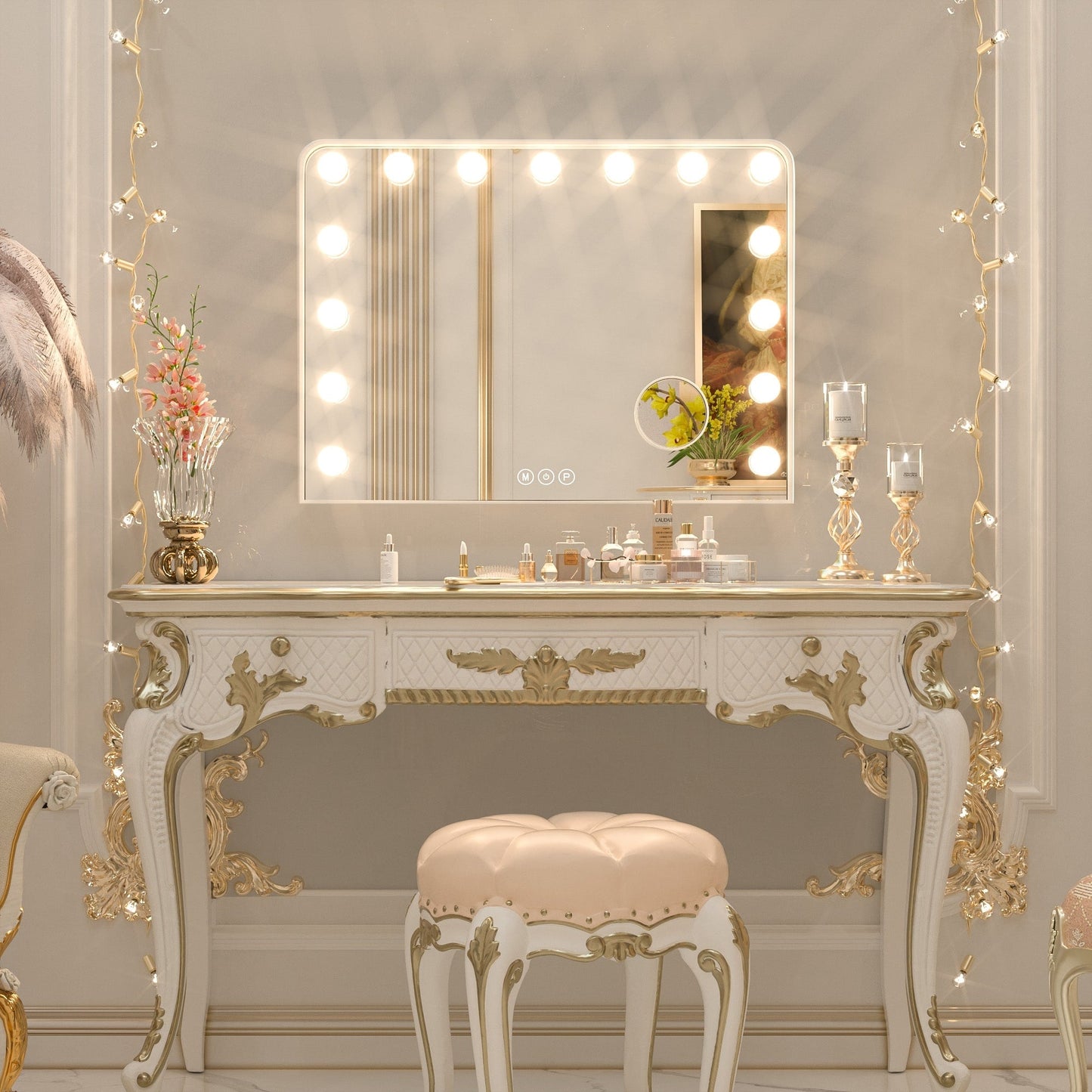 Keonjinn LED Makeup Hollywood Vanity Mirror with 15/18 LED Lights