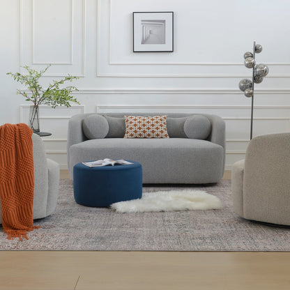 KINWELL Boucle Upholstered 2-Seats Loveseat with Pillows