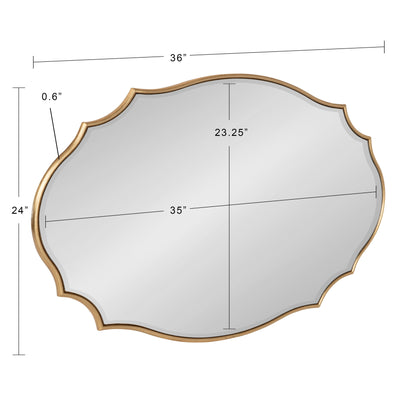 Kate and Laurel Leanna Scalloped Oval Wall Mirror