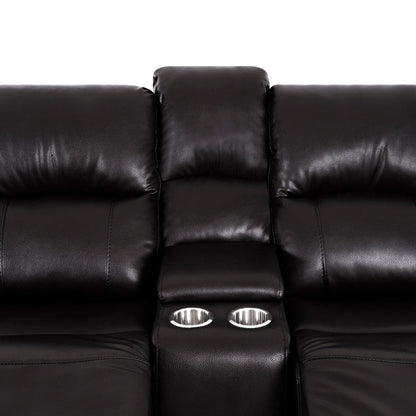 Leather Manual Recliner Sofa Collection for Living Room Leather Reclining Furniture for Home Office Living Room