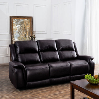 Leather Manual Recliner Sofa Collection for Living Room Leather Reclining Furniture for Home Office Living Room