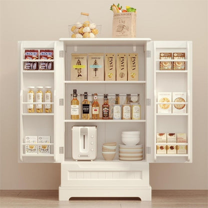 Kitchen Storage Pantry Cabinet, Freestanding Bathroom Storage Cabinet with 2 Doors and Drawers